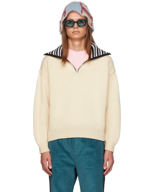Marni White Half-Zip Sweater