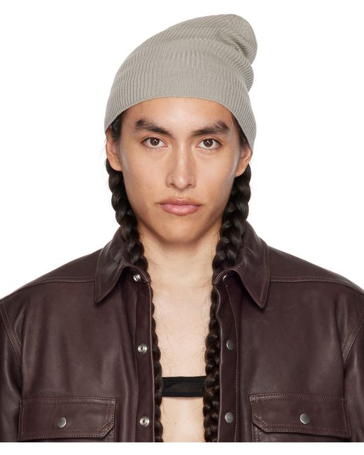 Rick Owens Off Ribbed Beanie