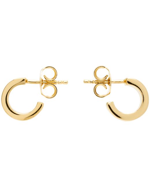 Mm6 Maison Margiela Gold Minimal Logo Earrings