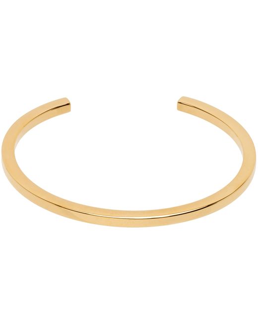 Mm6 Maison Margiela Gold Logo Cuff Bracelet