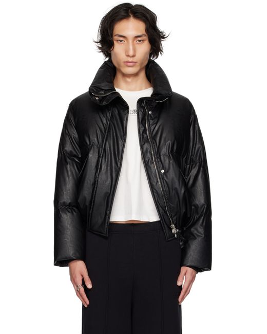 Mm6 Maison Margiela Quilted Faux-Leather Down Jacket