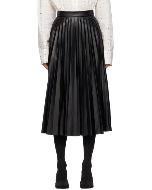 Mm6 Maison Margiela Pleated Faux-Leather Midi Skirt