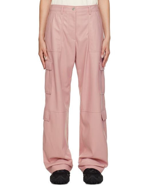 Msgm Cargo Pockets Faux-Leather Trousers