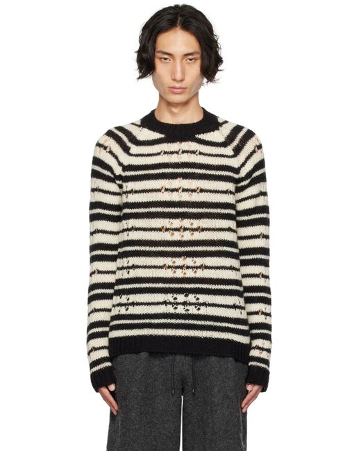 Dries Van Noten White Striped Sweater
