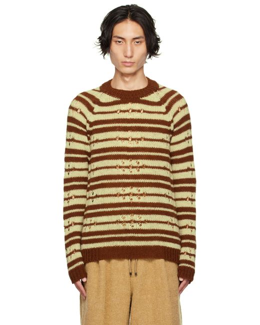 Dries Van Noten Green Striped Sweater