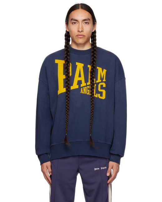 Palm Angels Navy College Sweatshirt