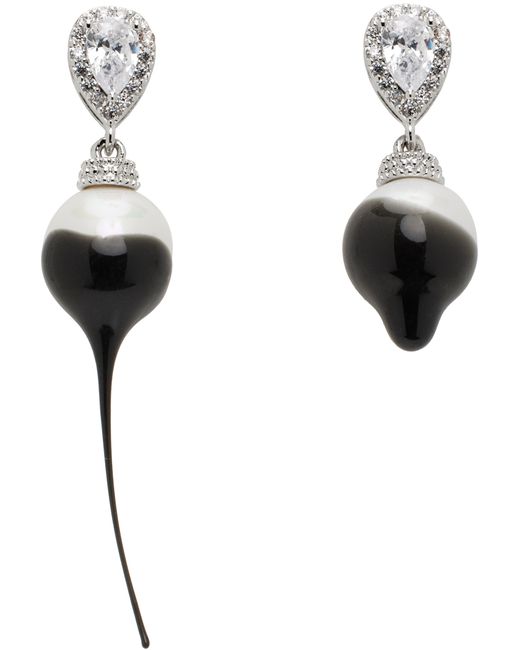 Ottolinger Silver Pearl Drop Earrrings