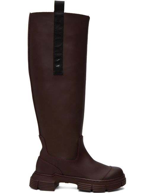 Ganni Burgundy Country Boots