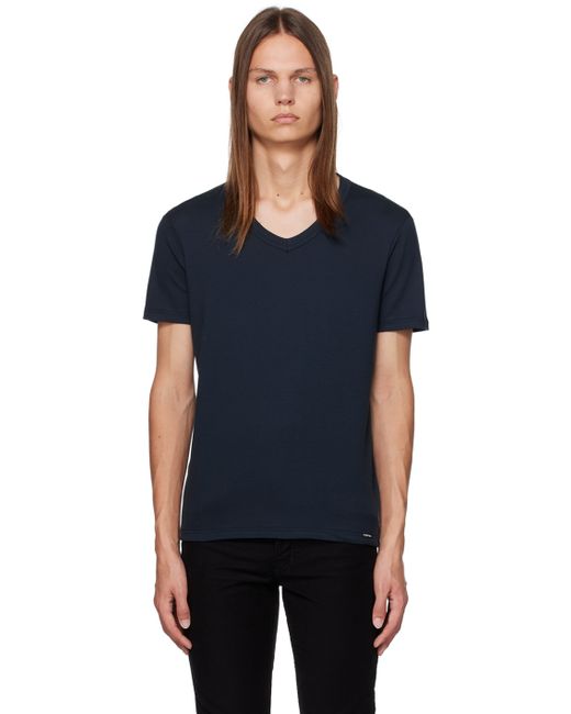 Tom Ford Navy V-Neck T-Shirt