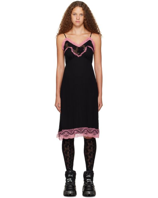 Anna Sui Black Floral Midi Dress