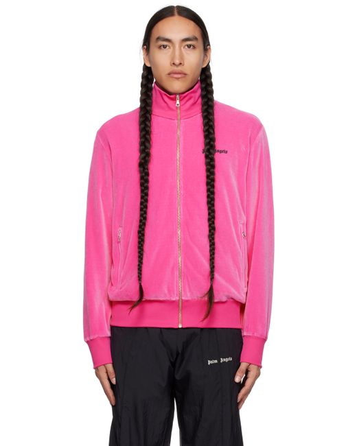 Palm Angels Pink Embroidered Track Jacket