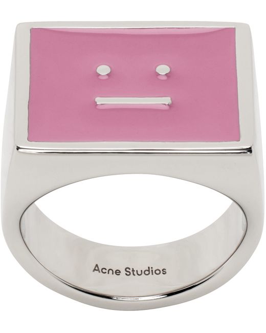 Acne Studios Silver Enamel Ring