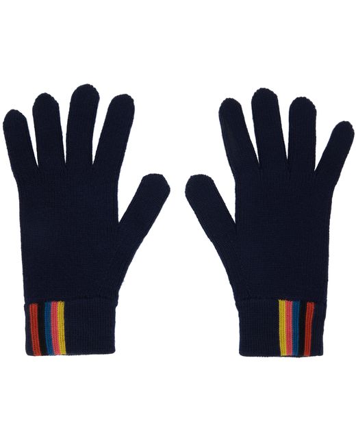 Paul Smith Navy Artist Stripe Gloves