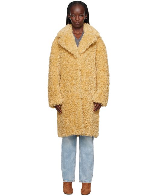 Stand Studio Tan Camille Cocoon Faux-Fur Coat