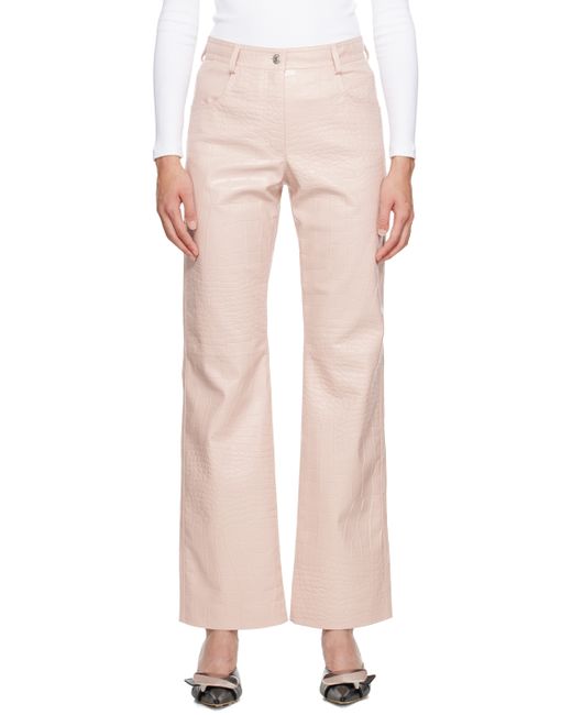 Msgm Straight-Leg Faux-Leather Trousers