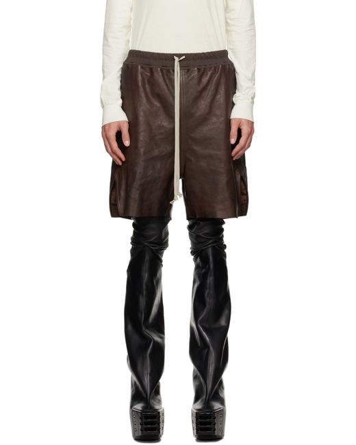 Rick Owens Boxer Leather Shorts