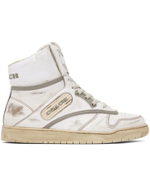 Coach White Distressed Sneakers