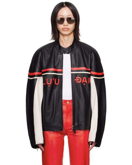 Lu'U Dan Black Paneled Leather Jacket