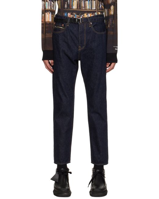 Sacai Navy Belted Jeans