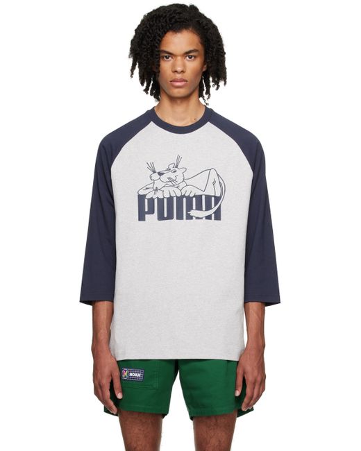 Noah NYC Gray Blue Puma Edition Long Sleeve T-Shirt
