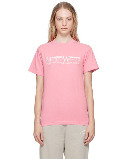 Sporty & Rich Pink Health Wealth T-Shirt