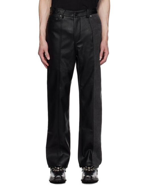 Feng Chen Wang Paneled Faux-Leather Jeans