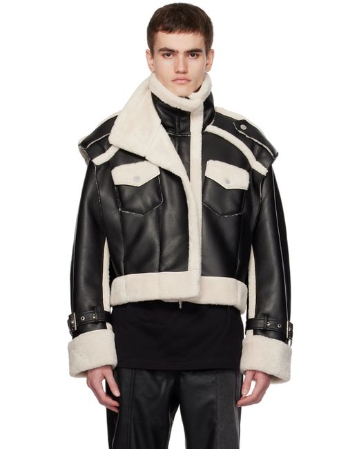 Feng Chen Wang Paneled Faux-Leather Jacket