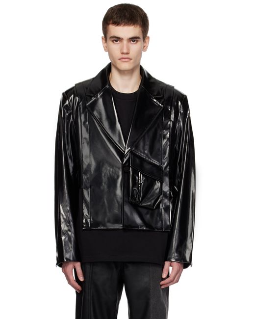 Feng Chen Wang Cropped Faux-Leather Jacket
