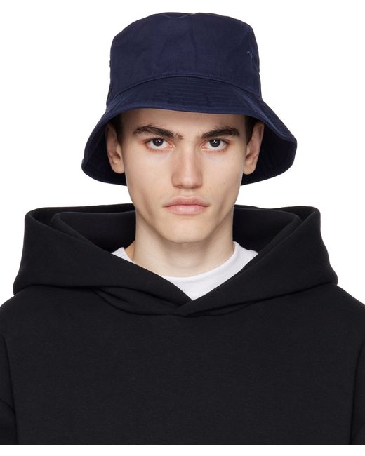 Acne Studios Navy Embroidered Bucket Hat