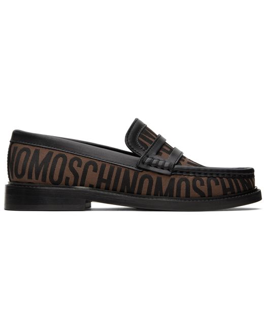 Moschino Black Logo Jacquard Loafers