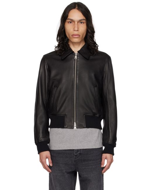 AMI Alexandre Mattiussi Zipped Leather Jacket