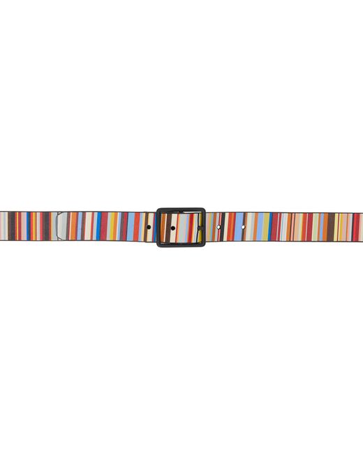 Paul Smith Black Signature Stripe Reversible Belt