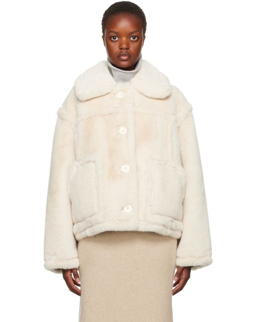 Stand Studio Off-White Xena Faux-Shearling Jacket