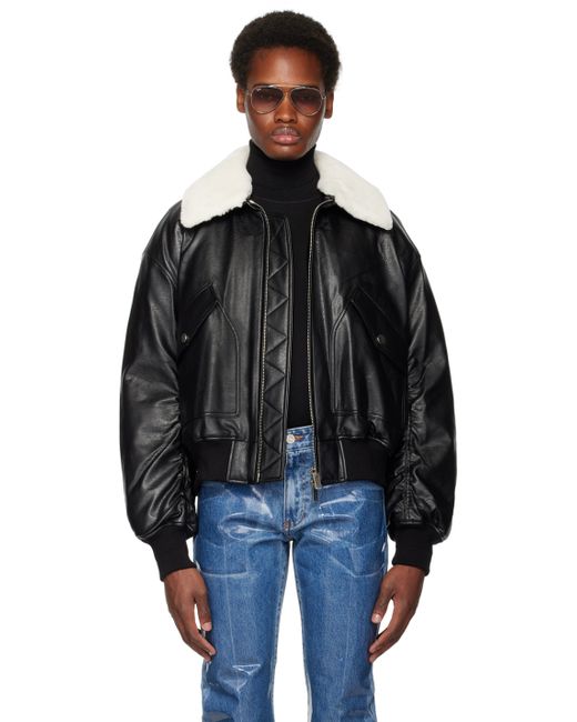 System Zip Faux-Leather Jacket