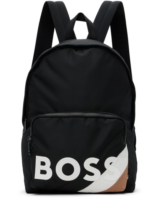 Boss Black Striped Backpack
