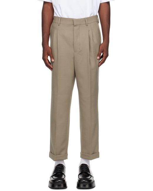 AMI Alexandre Mattiussi Taupe Carrot-Fit Trousers