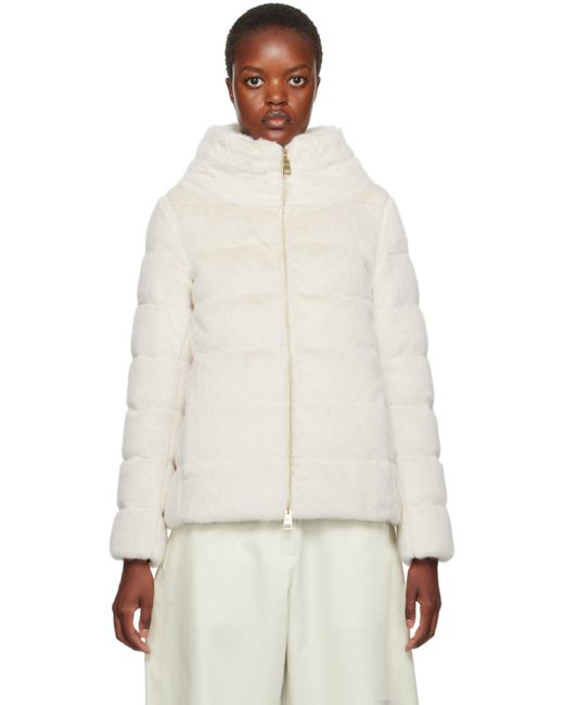 Herno Off Quilted Faux-Fur Down Jacket