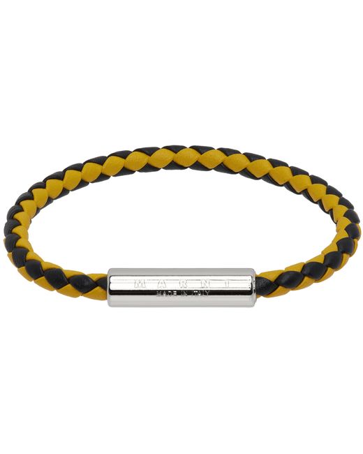 Marni Yellow Braided Leather Bracelet