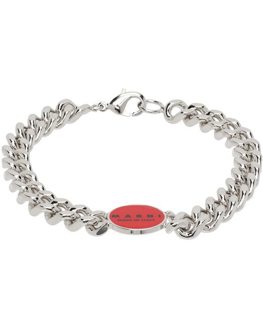 Marni Silver Logo Chain Bracelet