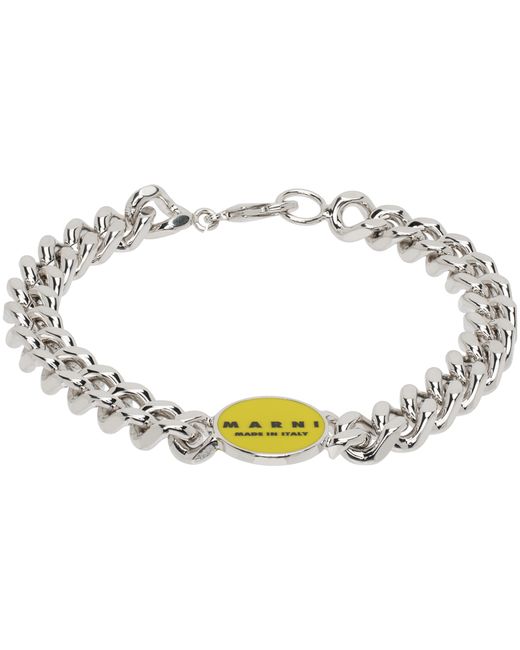 Marni Yellow Logo Chain Bracelet