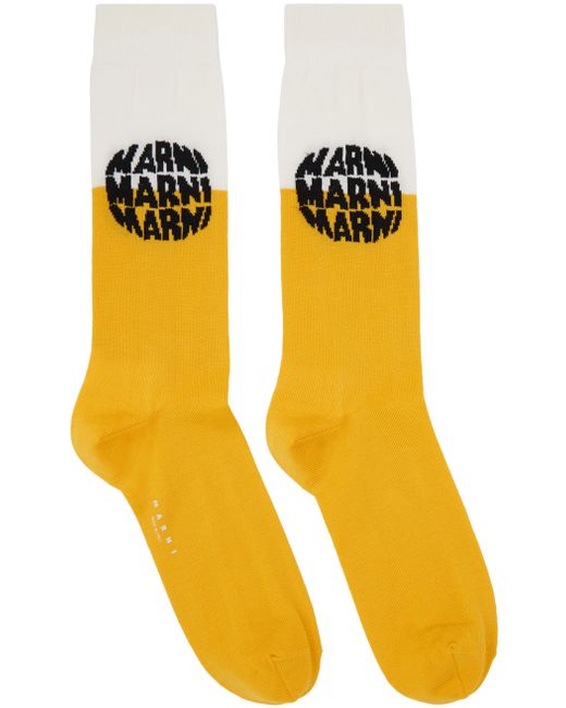 Marni Yellow Logo Socks