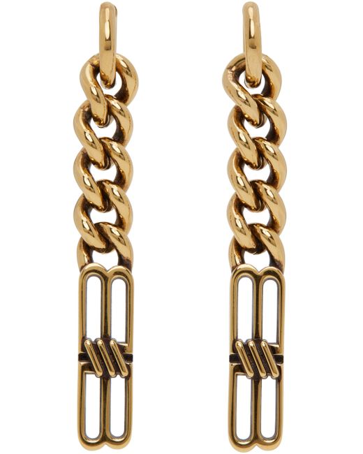 Balenciaga Gold BB Icon Gourmet Earrings