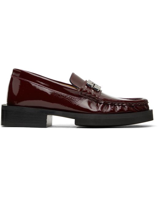 Ganni Burgundy Butterfly Loafers