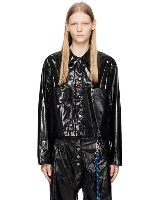 Song For The Mute Cropped Faux-Leather Jacket