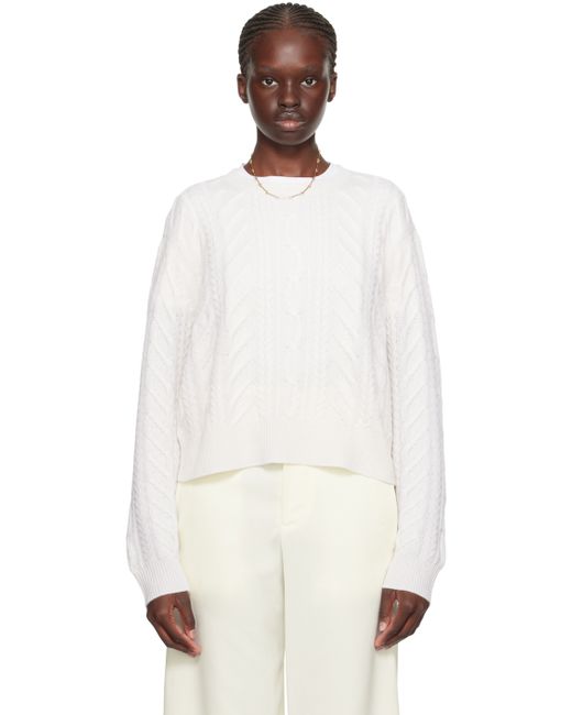 Guest in Residence White Cable Sweater