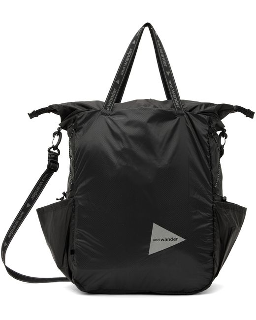 And Wander Black Sil Tote