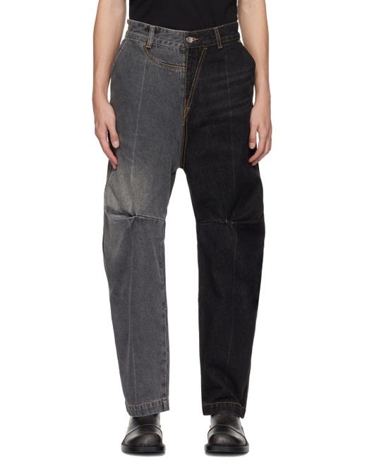 Ader Error Black Paneled Jeans