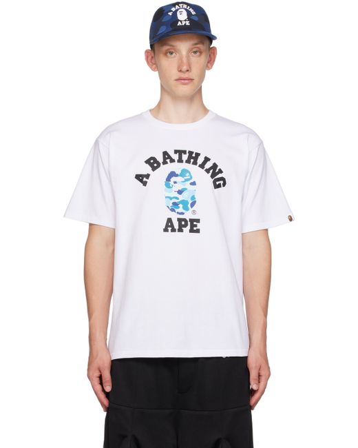 Bape White ABC Camo College T-Shirt