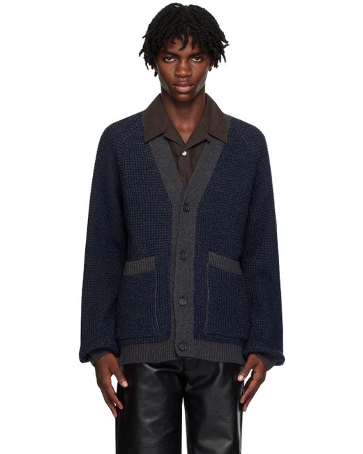 Universal Works Navy Gray Patch Cardigan