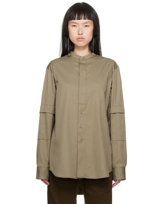 Lemaire Taupe Officer Collar Shirt